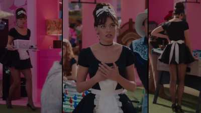 Emma Mackey in a maid outfit