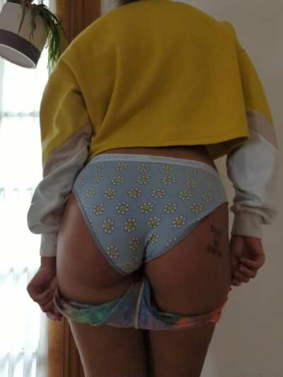 Embracing the freedom that comes with no underwear.