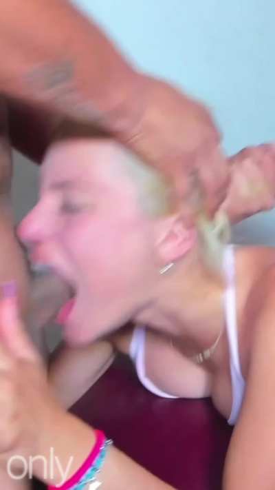 Girl Deepthroats in Haunted House at Halloween Party