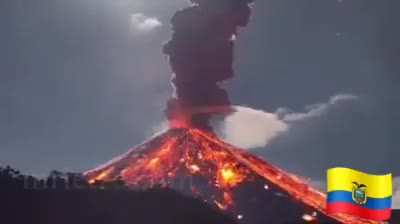 Volcano eruption in Ecuador, Sunday morning.