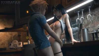 Tifa & Cloud having fun in the bar