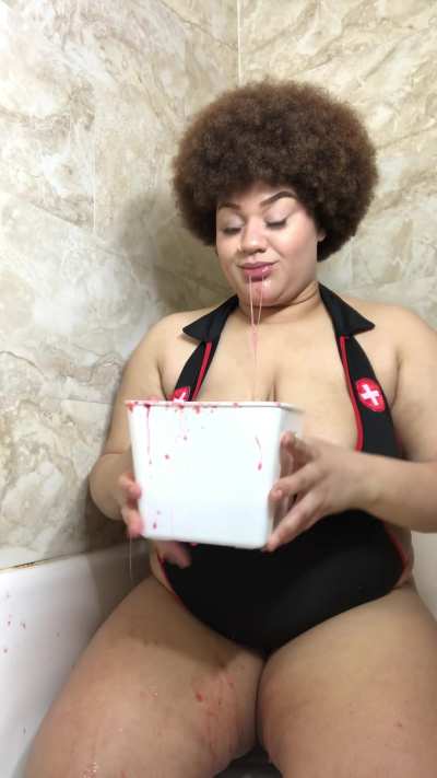 Halloween nurse vomit! Full video $15 or get my full Dropbox for $50