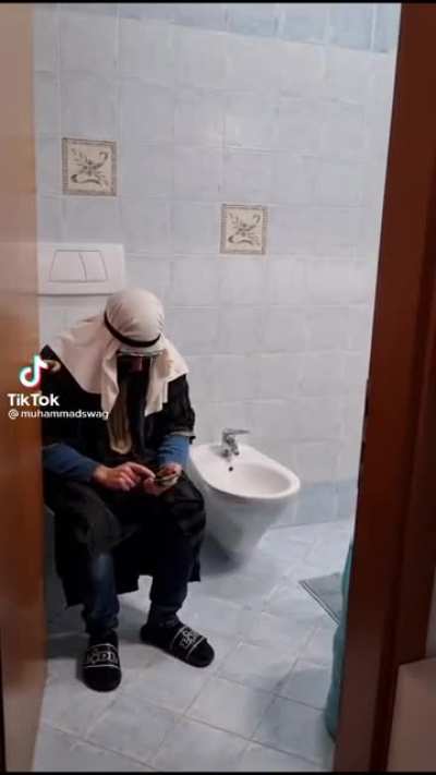 just chilling in the bathroom
