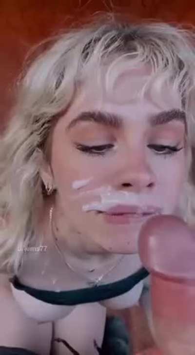 Cumshot on a pretty face