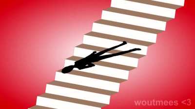 Fuyuhiko falls down the stairs
