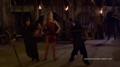 Monique Gabrielle Kicks a Man in the Balls in Deathstalker II (1987)