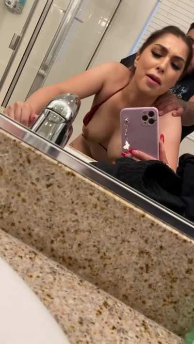 I love being bent over the counter