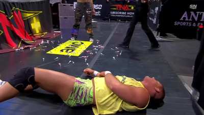I'll admit I've glazed TNA a little bit since the AMC premiere, but I can't pretend this match was good.