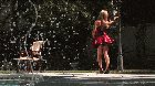 Masturbating by the pool.