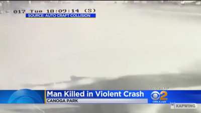 Fatal crash in Canoga Park recorded by security cameras