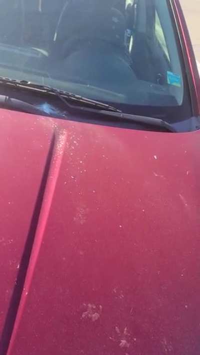 My tire flew off on the way home and to add insult to injury a rock hit my windshield