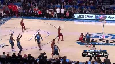 [Highlight] LeBron passes up the game winner twice in the 2012 ASG, Kobe and Melo give him shit for it