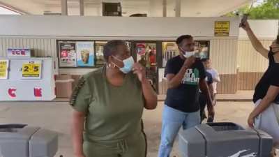 Full video of BLM protesters calling a man in a truck racist at a gas station