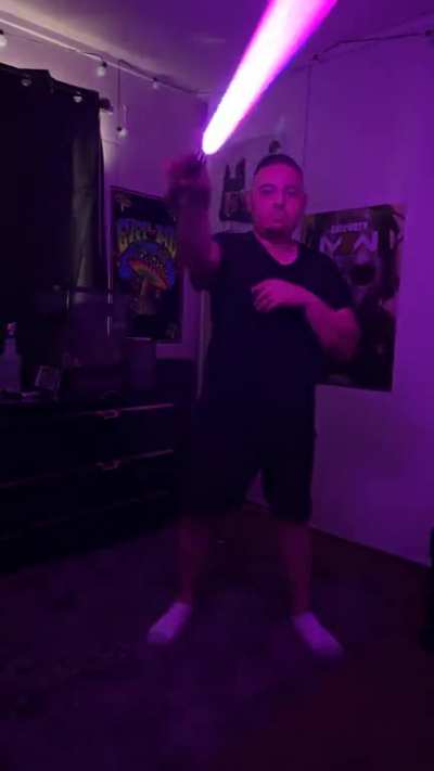 The force of the lightsaber was strong 