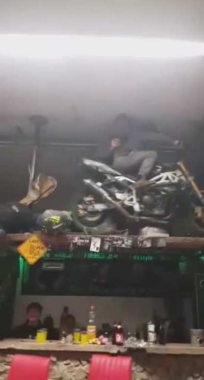 Riding a decorative motorcycle