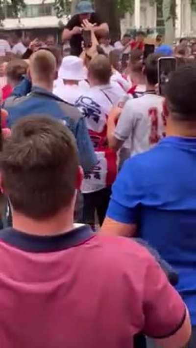 England fans getting ready for the game.