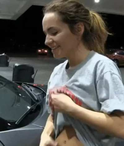 Embarrassed College Girl Flashing