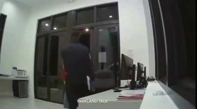 Couple freaks out on security guard after he 