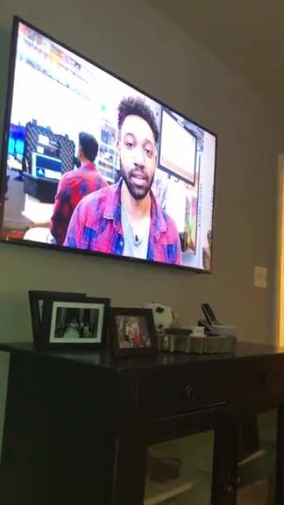 Man gets hyped to see sackboy on TV