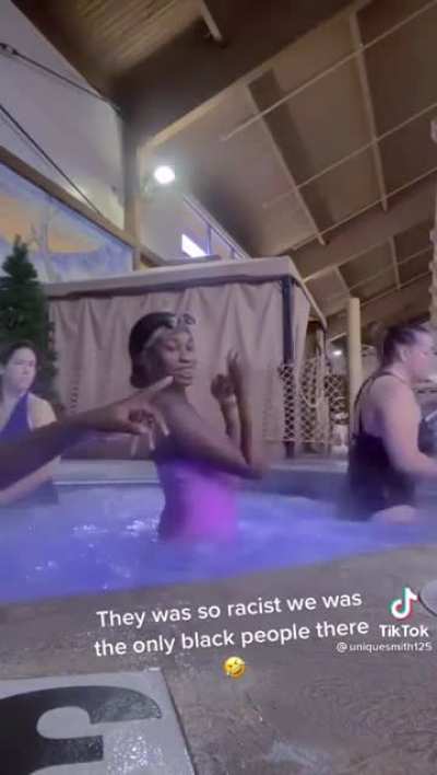 Accusing people of being racist because they don't want to be filmed while sitting in a hot tub two feet away from someone twerking