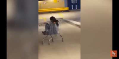 Going down a ramp in a trolley