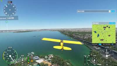 tank bund in Microsoft flight simulator almost looks real minus the buddha statue.
