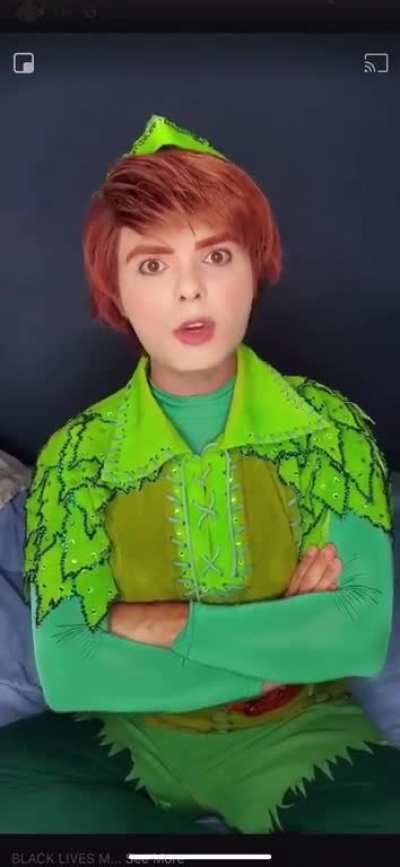 Grown ass man cosplays as Peter Pan and uses the Black Lives Matter movement to get attention