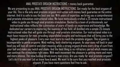 🟢ANAL PROSTATE ORGASM INSTRUCTIONS + ⭐money back guarantee⭐