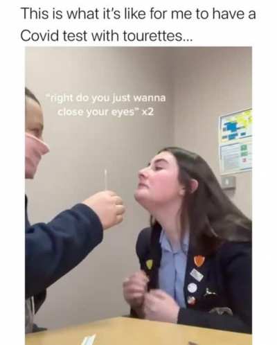 Covid test with tourettes