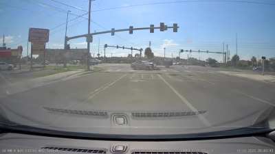 Wife saw this on her way home. The guy was in his 80's and claimed he was just trying to make the right turn