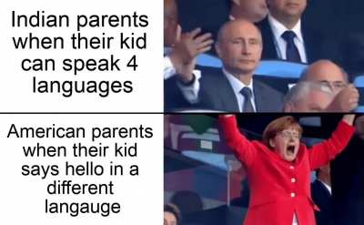 My 2 days old indian cousin can speaks 10 languages, Pfft