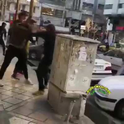 Sword fight on Tehran streets