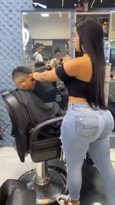 Probably his 3rd time at the barbershop on the same day