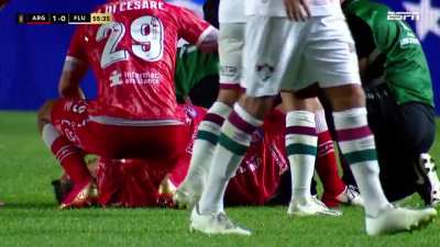 Horrible injury in a Football game.