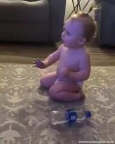 Baby made the bottle flip