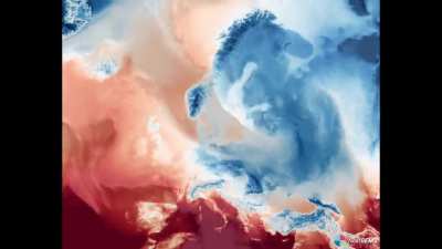 Визуа<wbr>лизац<wbr>ия темпе<wbr>ратур<wbr>ных потоков в Европе в январе, феврале и марте