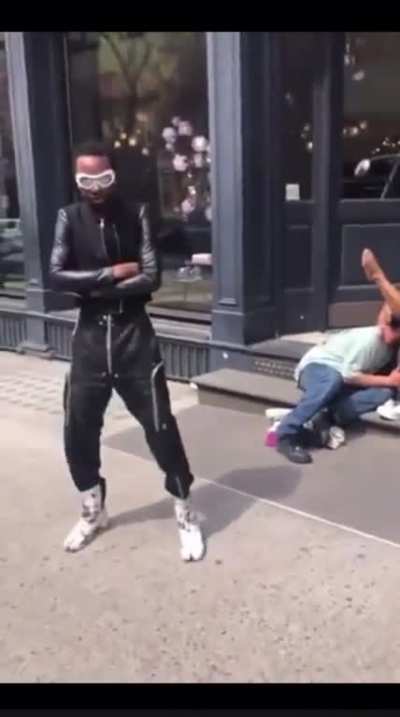 Is this up there for Craziest outfit pic or bro just lame?