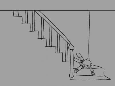 Dumbfuvk (Dexter) falls down the stairs .mp4