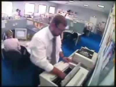 Man loses temper with printer