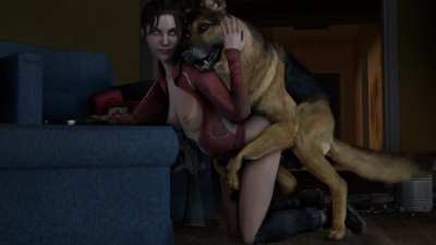 Zoey mounted by her dog (Left 4 Dead) [jame<wbr>scler<wbr>cian]