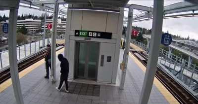Near death encounter via light rail