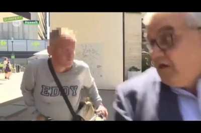 This man randomly rides into the mayor, who was giving an interview