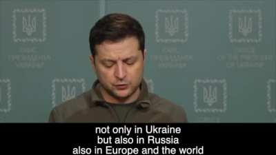 Zelenskiy, President of Ukraine, summary of 2nd day of war with English Subs