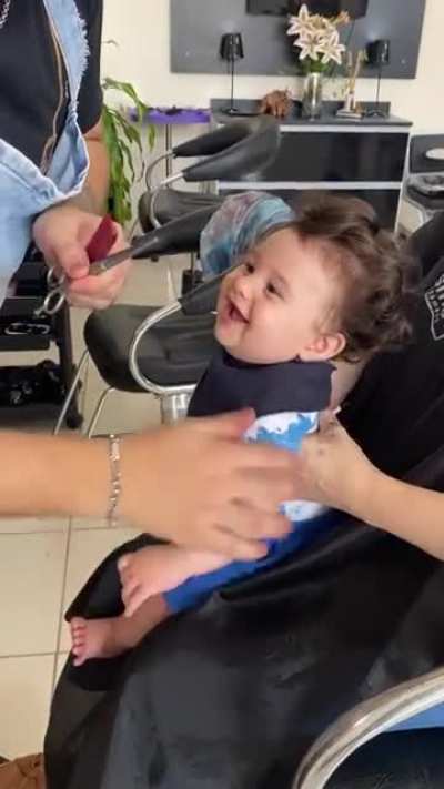 This baby first haircut