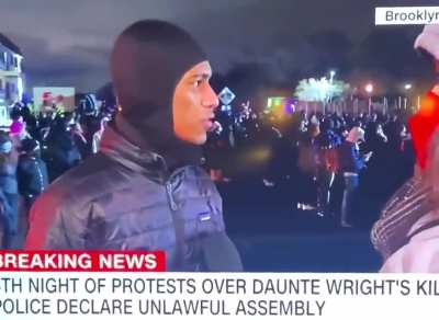 CNN interviews man who brought soup for his family at a protest in Minnesota