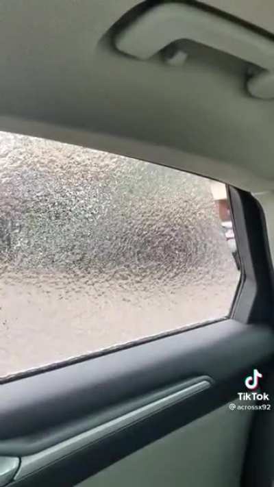 Car window ice sheet…