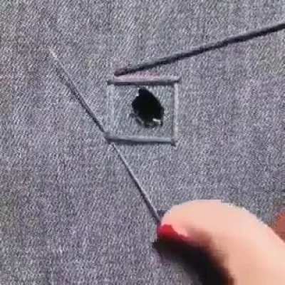 Way the hole is darned..