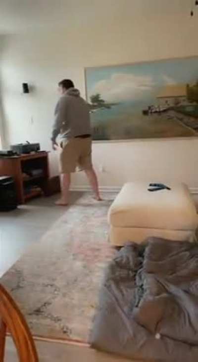 I stubbed my toe and went to walk it off, my fiancé caught this video of me...