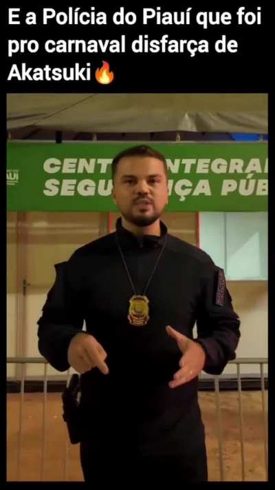 Police officers dressed as Akatsuki ninjas arrest suspects during Carnival in Brazil