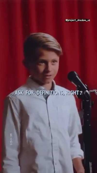 Kid has trouble at spelling bee.